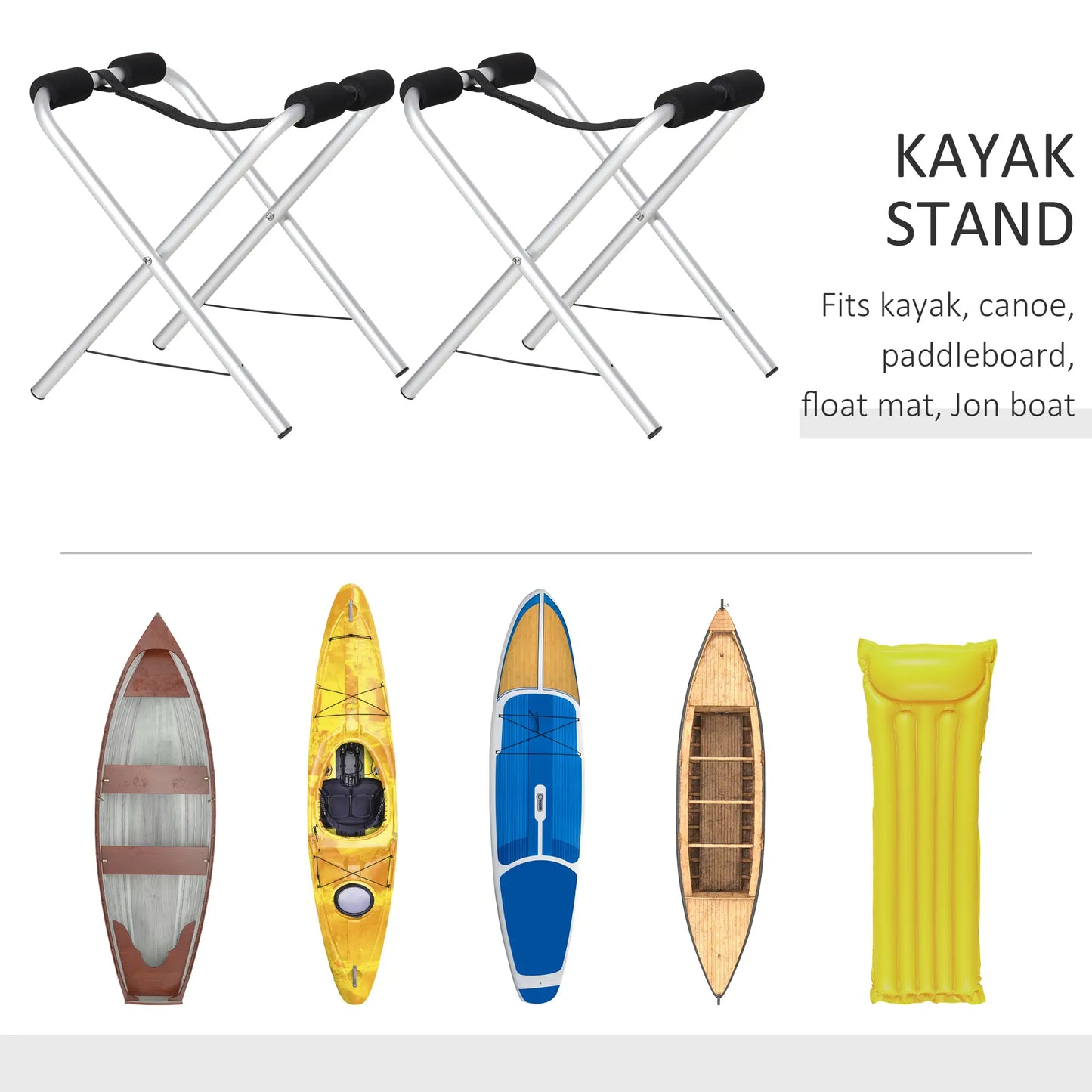 Universal Kayak Storage Stand, Rack, Aluminum Frame, Folding Design, 2 Pieces Kayak Carts at Gallery Canada