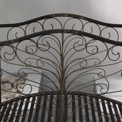 4FT Metal Garden Bridge, Decorative Arc, Guardrails, Black Bronze Garden Bridges at Gallery Canada