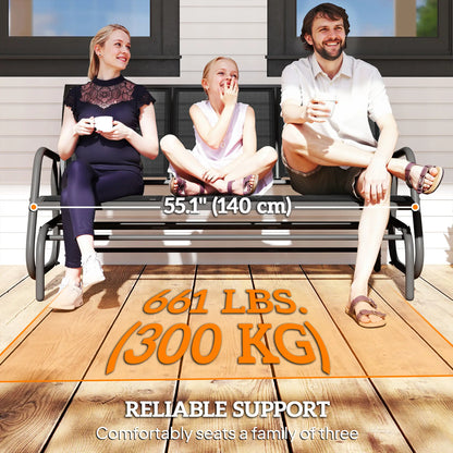 3-Seat Outdoor Glider Chair, Steel Frame, Sling Fabric Seat, Grey Outdoor Gliders at Gallery Canada