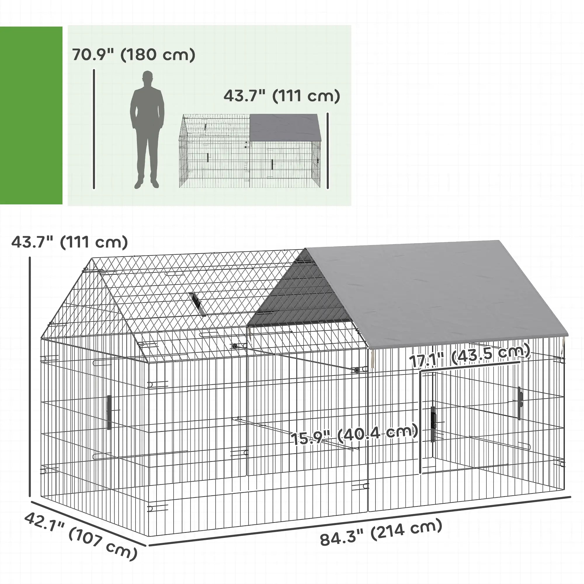 Large Metal Chicken Coop, Water-Resistant Anti-UV Cover, 4 Doors Chicken Coops at Gallery Canada