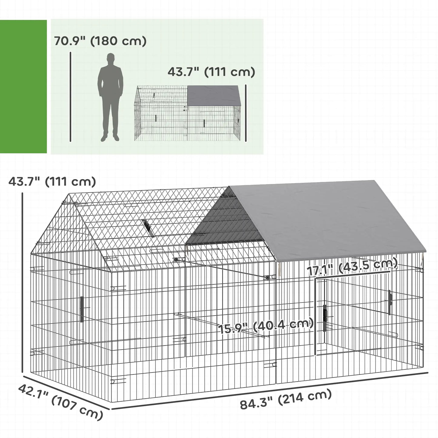 Large Metal Chicken Coop, Water-Resistant Anti-UV Cover, 4 Doors Chicken Coops at Gallery Canada