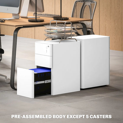 3 Drawer Filing Cabinet, Lockable Steel Office Storage, White Office Cabinets & Cupboards at Gallery Canada