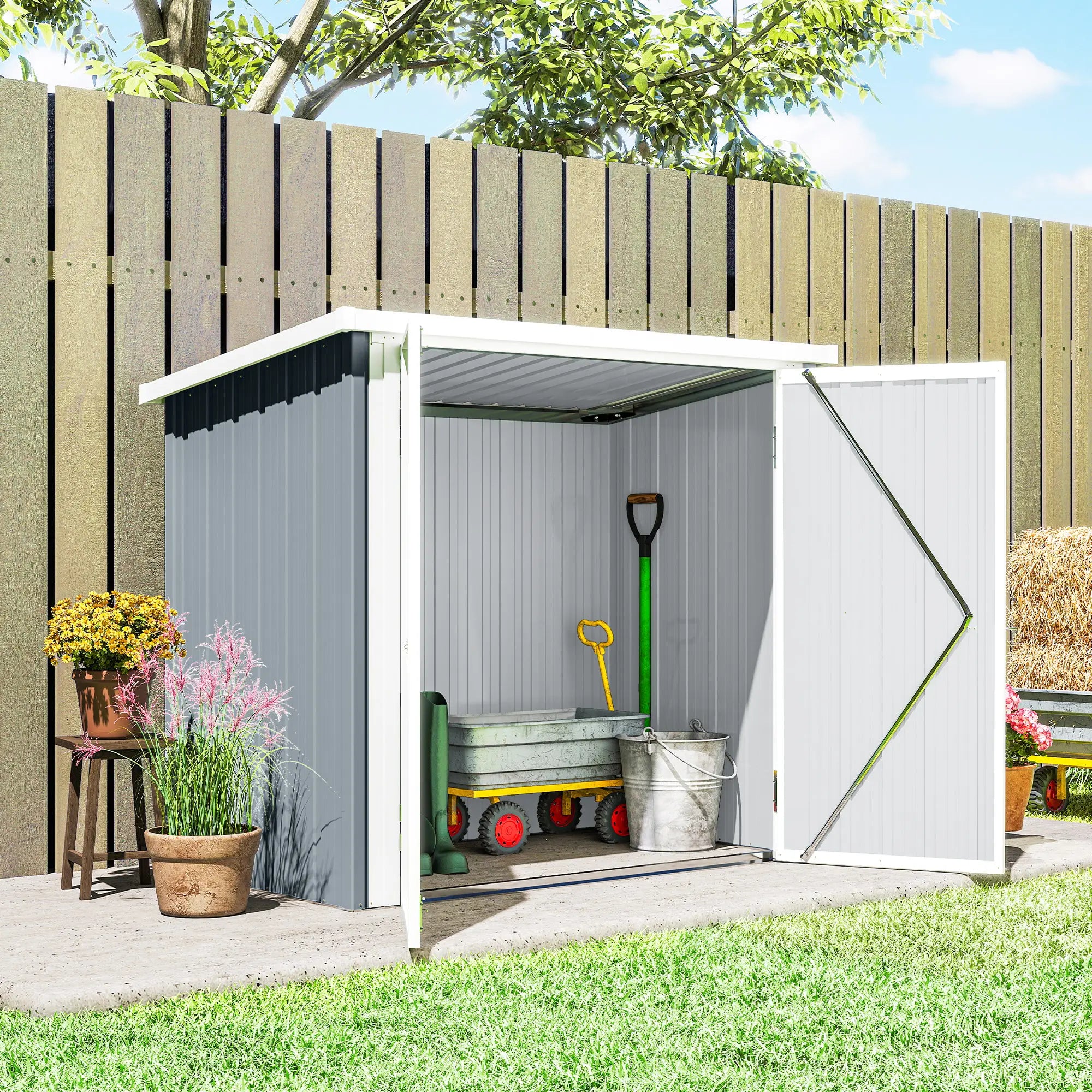 5' x 3' Metal Garden Storage Shed, Tool House With Double Doors Sheds at Gallery Canada