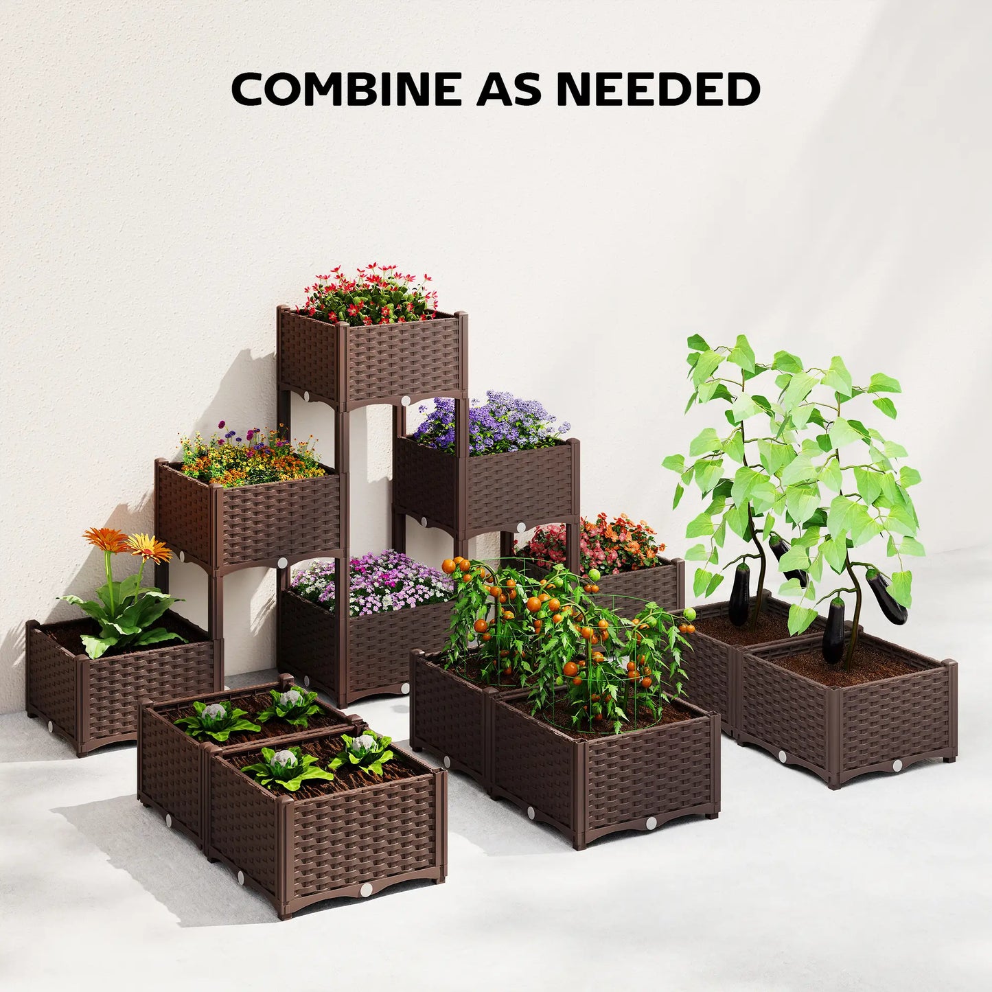 Plastic Raised Garden Bed With Legs, Self Watering Elevated Planter Box Elevated Garden Beds at Gallery Canada