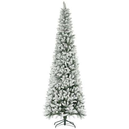 9ft Flocked Pencil Christmas Tree, 1277 Branch Tips, Metal Base Pencil Christmas Trees at Gallery Canada