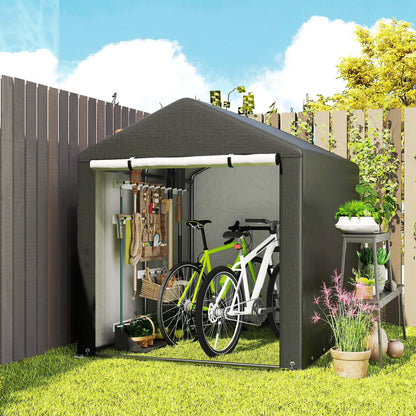 Portable Bicycle Shed, Galvanised Steel Frame, Large Door, Waterproof, Black Portable Shed at Gallery Canada