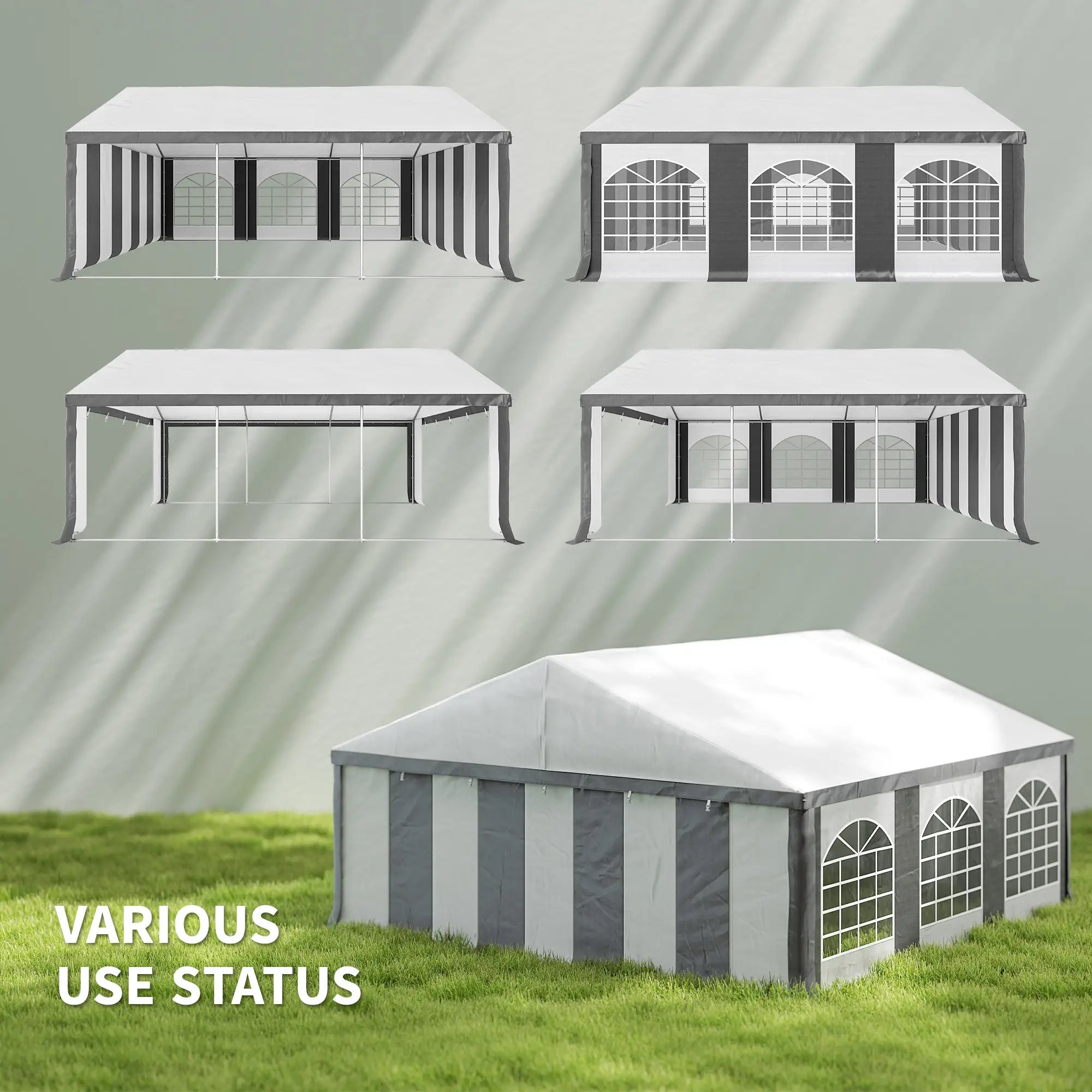 20' x 20' Heavy Duty Wedding Tent, Outdoor Carport Garage, Grey Canopy Tents at Gallery Canada