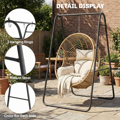 Heavy Duty Steel A-Frame Hammock Stand, Max Load 330 LBS, Black Hammock Stands at Gallery Canada