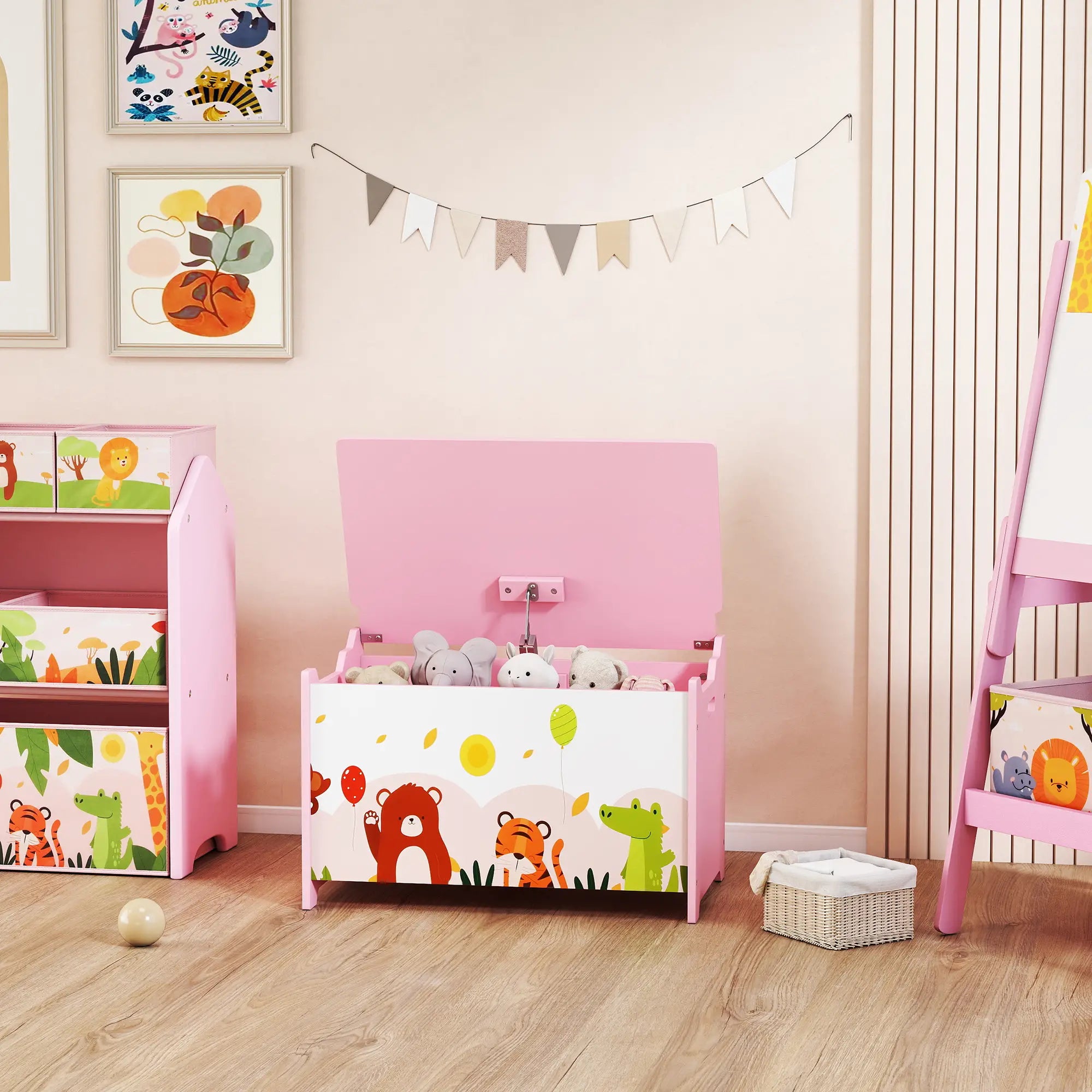 Kids Storage Chest with Lid, Toy Box Organizer, Pink Baby & Kids Storage at Gallery Canada