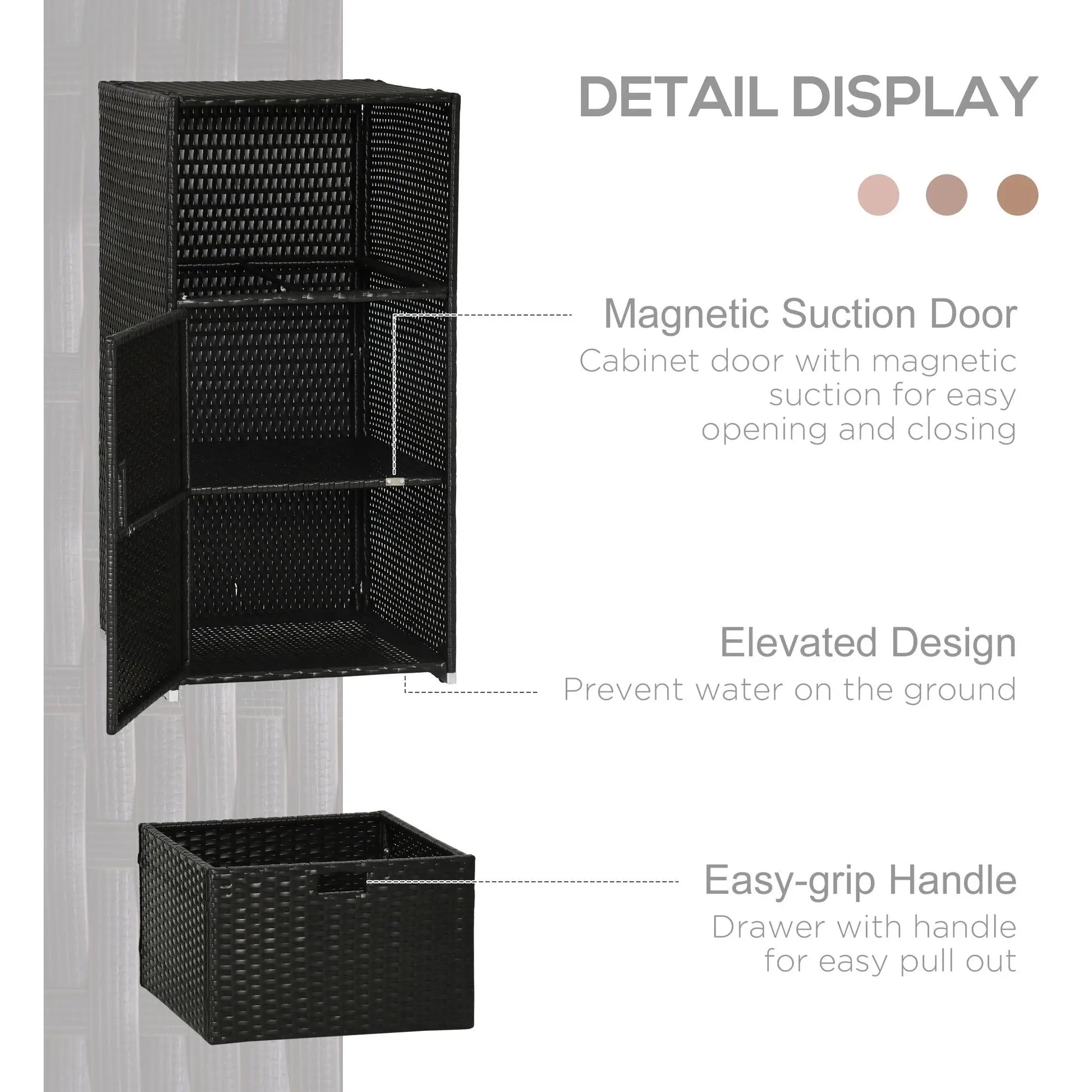 Outdoor Rattan Towel Rack, Dark Brown Patio Storage Boxes at Gallery Canada