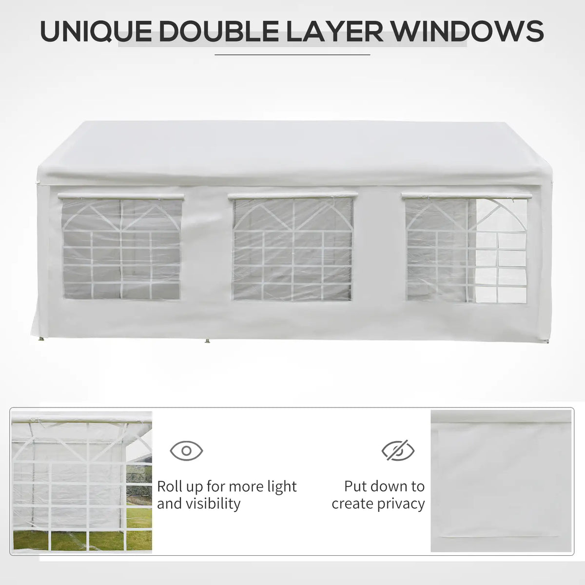 20' X 10' Heavy Duty Party Tent With Sidewalls, White Canopy Tents at Gallery Canada