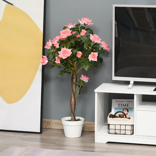 3FT Pink Rose Artificial Plant in Pot, Fake Plant for Home Decor, Pink Artificial Trees Pink at Gallery Canada