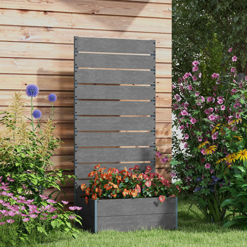 Raised Garden Bed With Trellis, Elevated Planter Box, 28