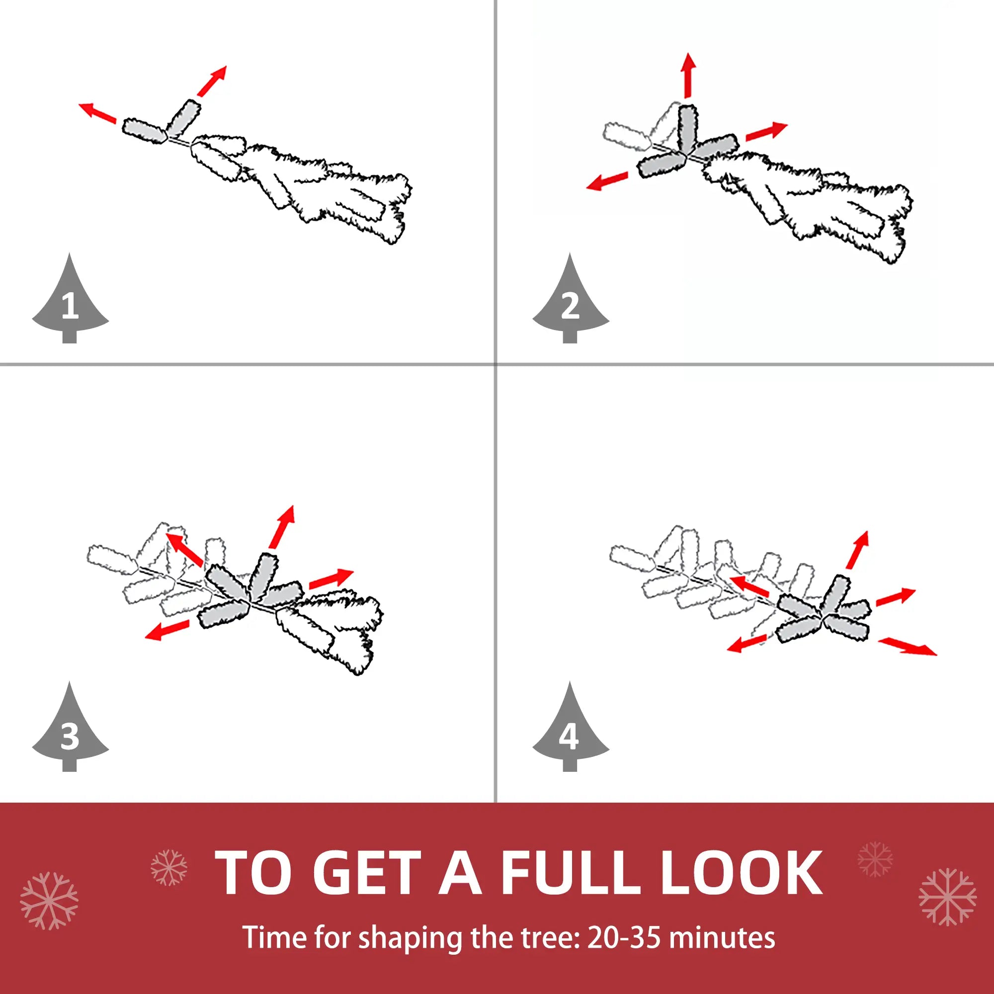 6ft Snow Flocked Artificial Christmas Tree, 250 LED Lights, 928 Branches Flocked Christmas Trees at Gallery Canada