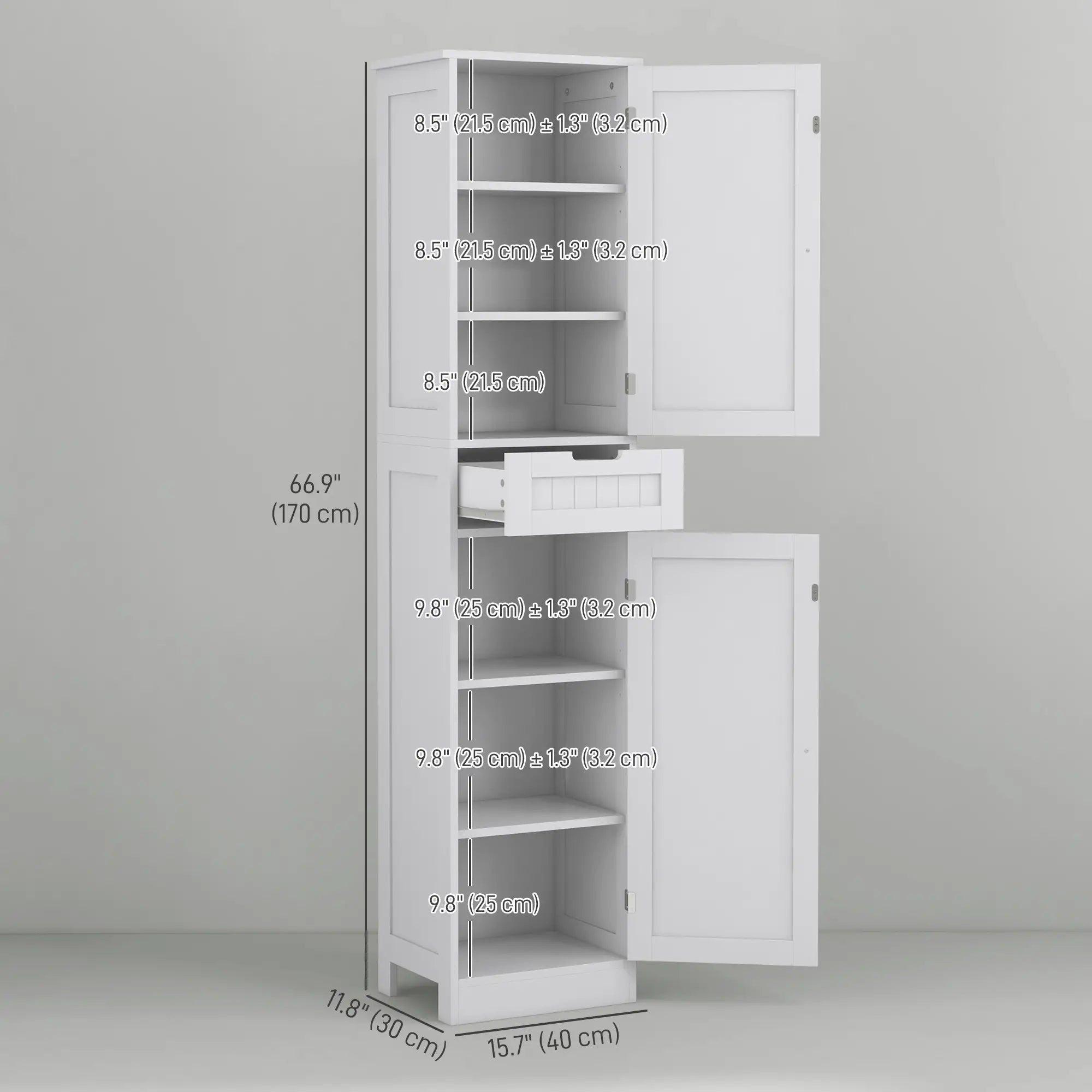 Freestanding Bathroom Cabinet with Drawer and 2 Doors, Tall Bathroom Cupboard for Kitchen, Study, Living Room Bathroom Cabinets at Gallery Canada