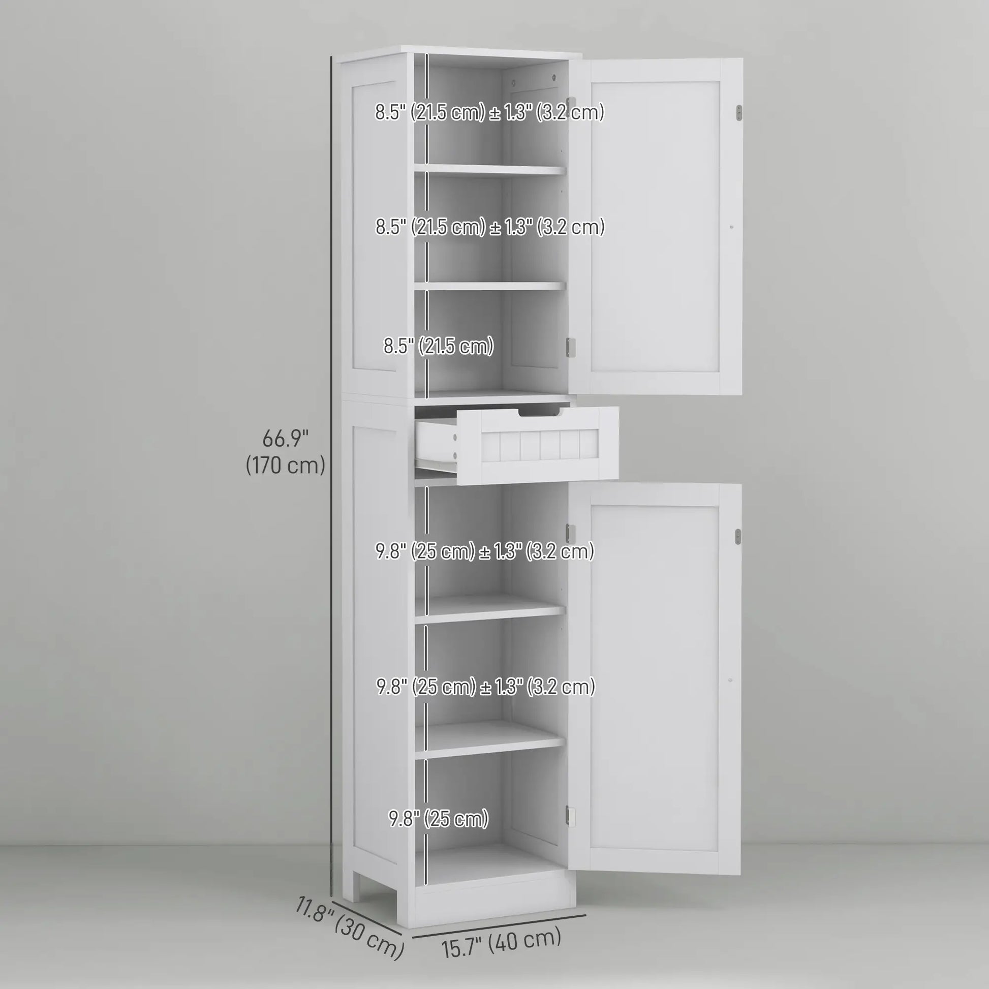 Freestanding Bathroom Cabinet with Drawer and 2 Doors, Tall Bathroom Cupboard for Kitchen, Study, Living Room Bathroom Cabinets at Gallery Canada