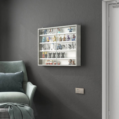 5-Tier Display Cabinet, Glass Curio Cabinet, White Display Bookshelves at Gallery Canada