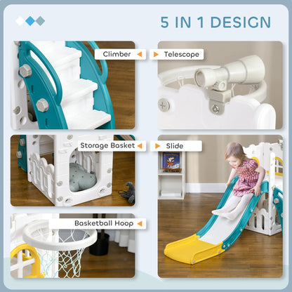 Toddler Slide, Basketball Hoop, Climber, Telescope, Storage Basket, 1-3 Years, Indoor, Yellow Gym Sets & Swings at Gallery Canada