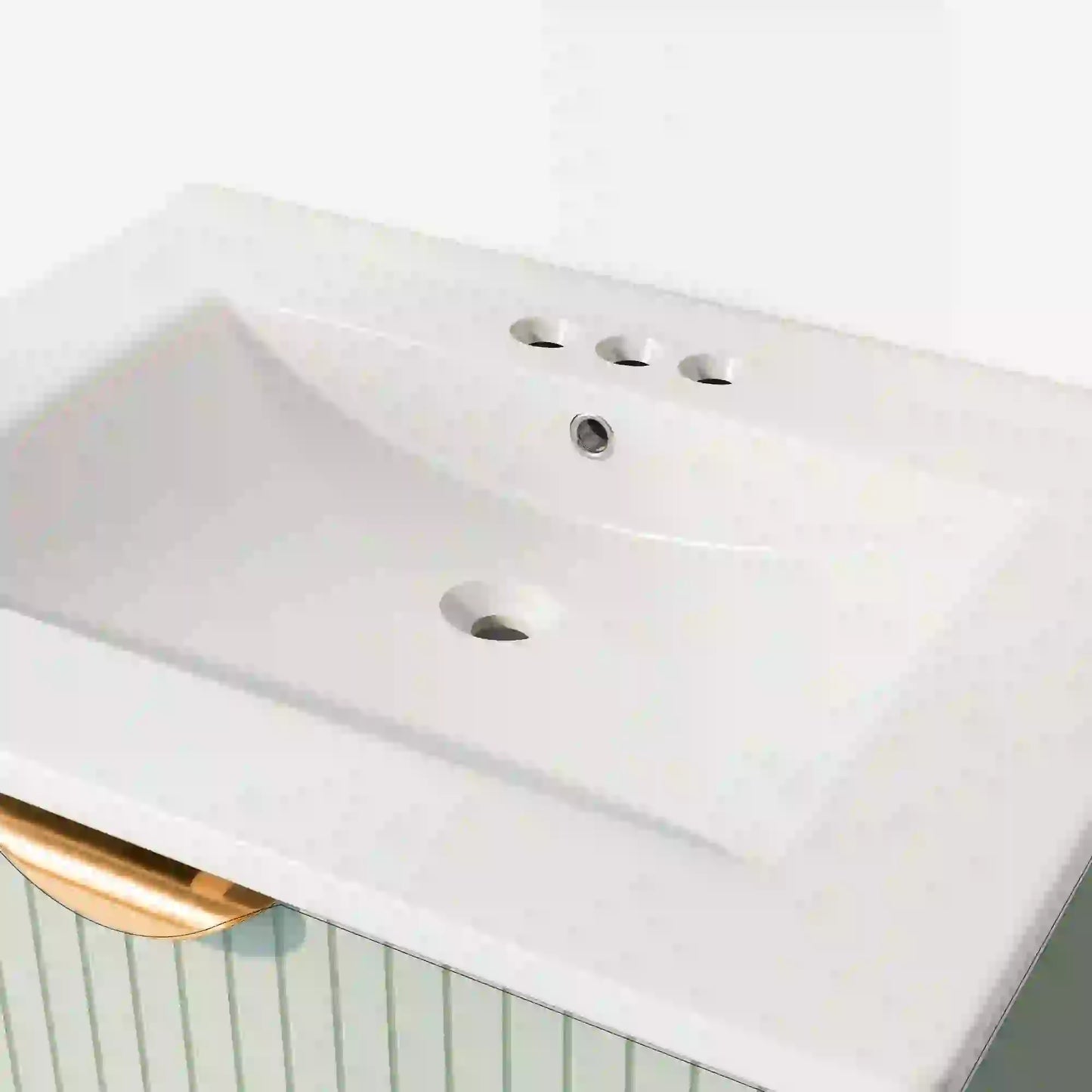 Wall-Mounted Bathroom Vanity, 2 Drawers, 24" L x 18" W x 23" H, Green Sink Cabinets at Gallery Canada