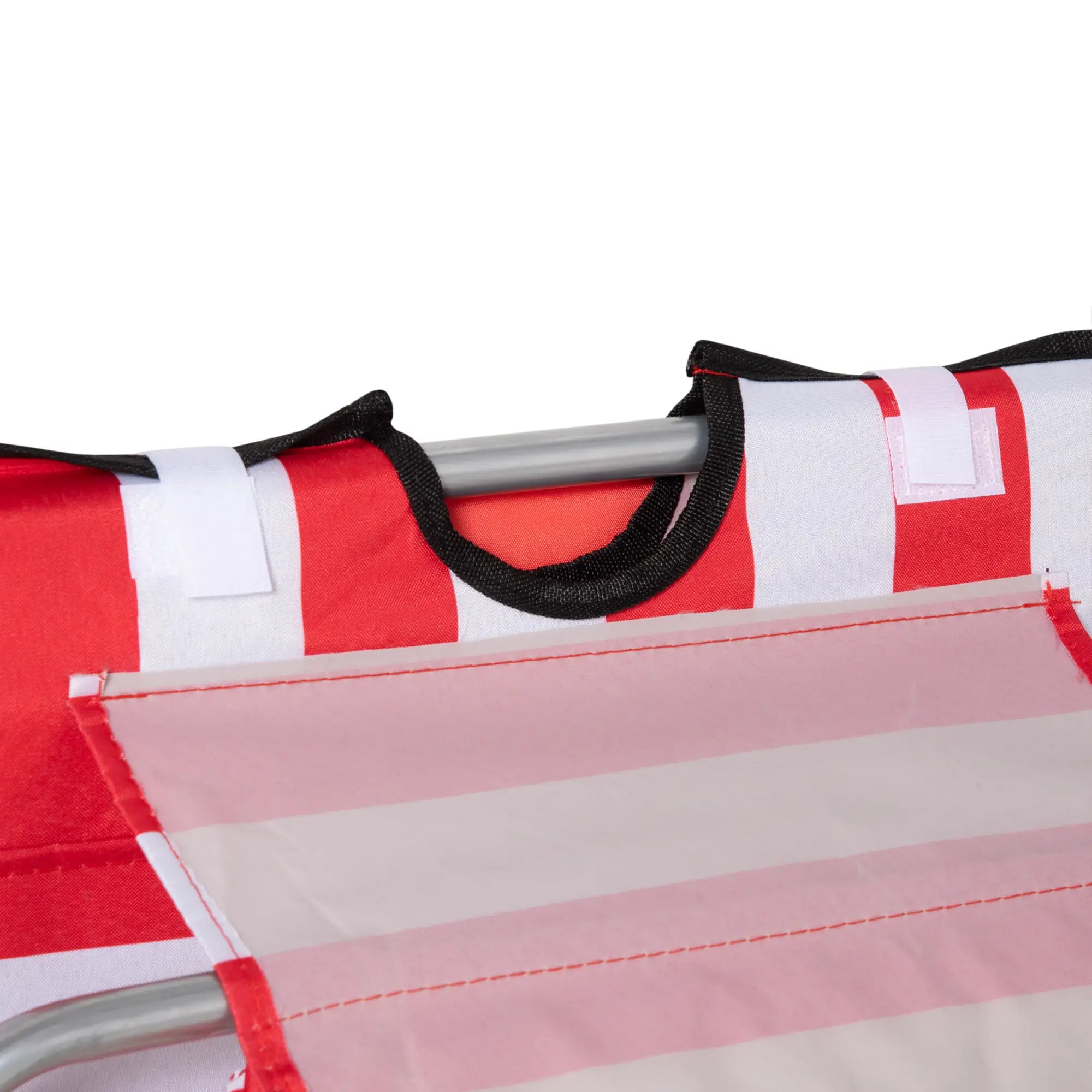 Beach Lounge Chair Set, Folding Mat w/ Adjustable Back, Steel Frame, Head Pillow, Carry Bag, Red and White Beach Accessories at Gallery Canada
