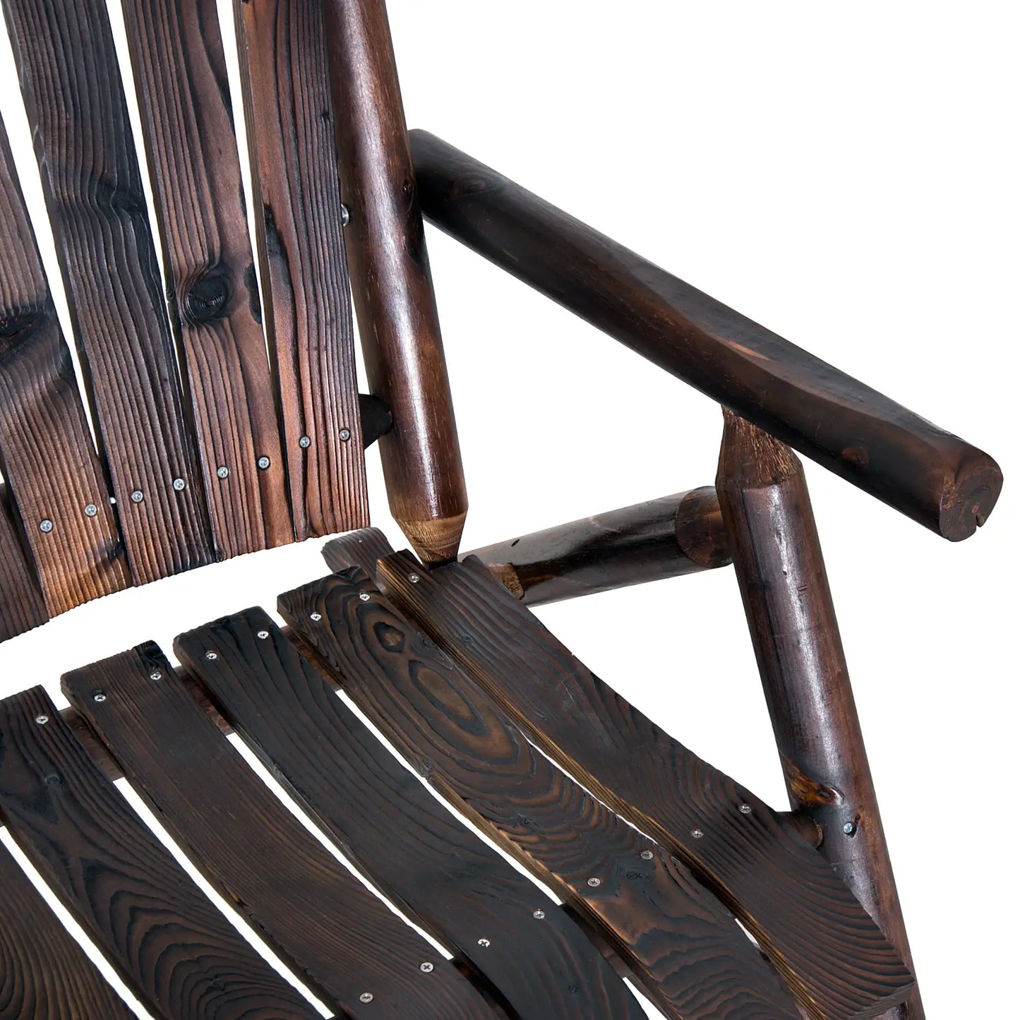 Rustic Fir Wood Adirondack Rocking Chair, Outdoor Patio Furniture Outdoor Rocking Chairs at Gallery Canada