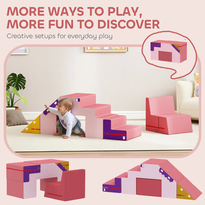 2-Piece Climbing Foam Blocks, Detachable Cover, Indoor PlaySet, Pink Kids Gym & Playmats at Gallery Canada