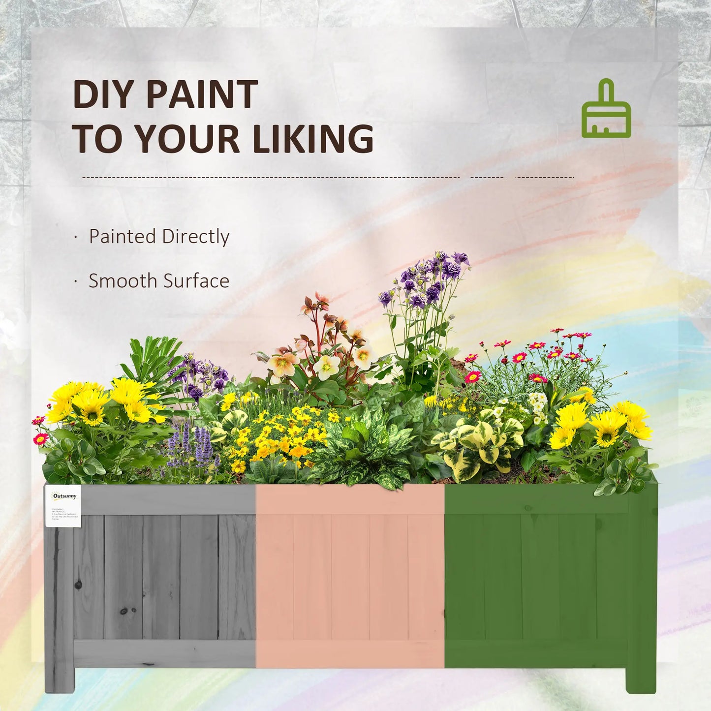 Foldable Elevated Planter Box, Wooden Raised Garden Bed, Grey Wooden Planter Boxes at Gallery Canada