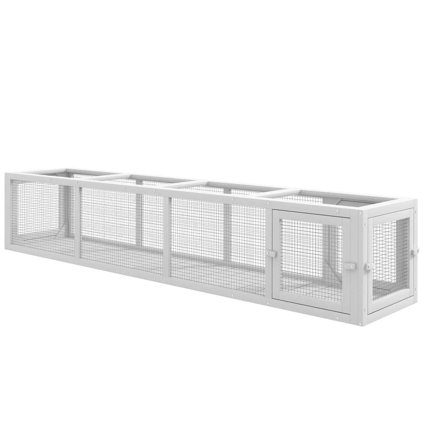 79" Long Cat Tunnel, L-Shape Extendable Design, Indoor Outdoor Enclosure, White Outdoor Cat Enclosures White at Gallery Canada