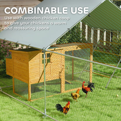 Large Metal Chicken Run, Waterproof UV-Resistant Cover, Feeding Door, Hanging Feeder, Perch, 24-30 Chickens Chicken Coops at Gallery Canada