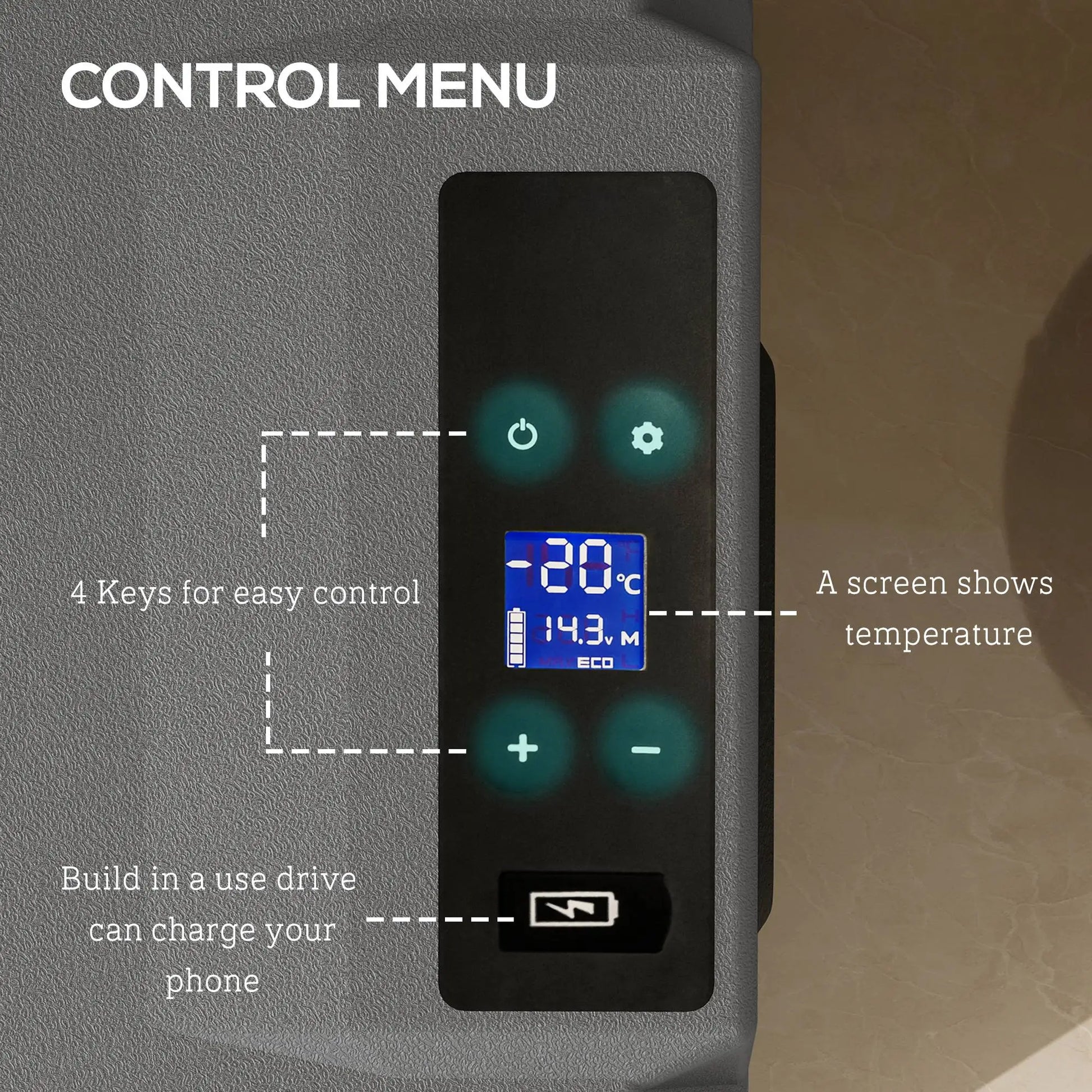 50L Portable Car Refrigerator, 12/24V Electric Cooler, -20℃, Camping, Travel Car Coolers at Gallery Canada