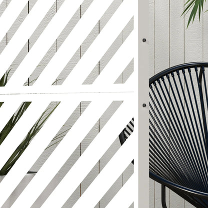 6.5FT Metal Privacy Screen, Triangle Style, White Side Awnings at Gallery Canada