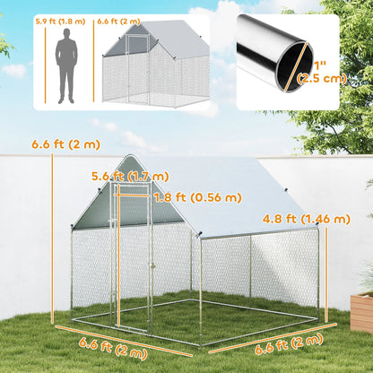 Metal Chicken Coop With Cover, 6.6' x 6.6' x 6.6' Chicken Coops at Gallery Canada