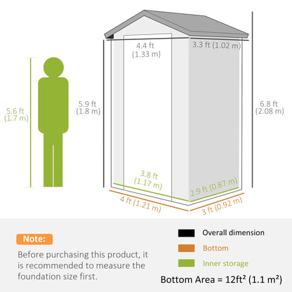 4.4' X 3.3' Plastic Garden Storage Shed, Grey Sheds at Gallery Canada