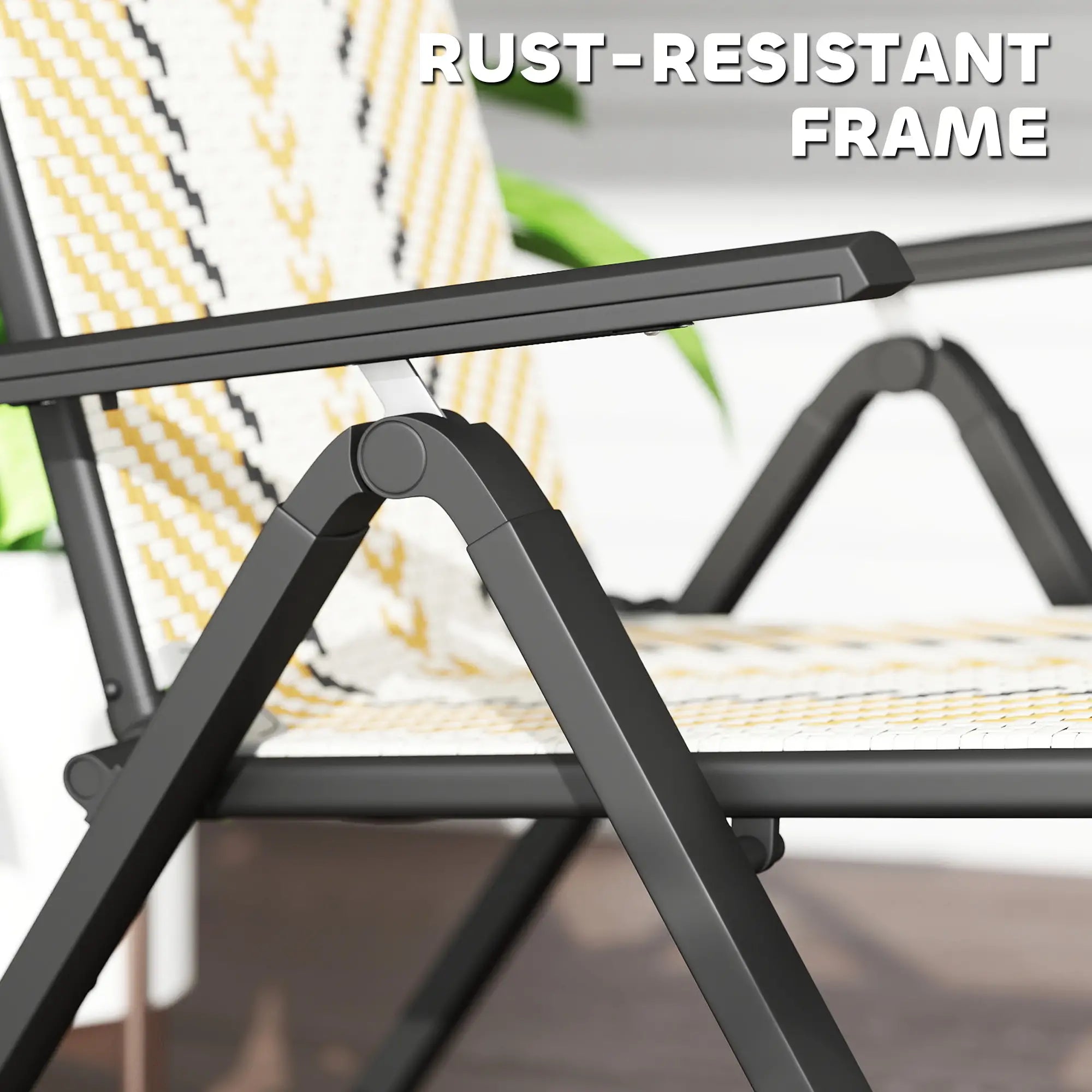 Wicker Chairs Set of 2, 5-Position Adjustable Backrest, Orange Patio Chairs at Gallery Canada