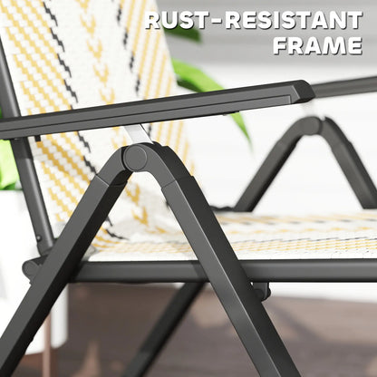 Wicker Chairs Set of 2, 5-Position Adjustable Backrest, Orange Patio Chairs at Gallery Canada