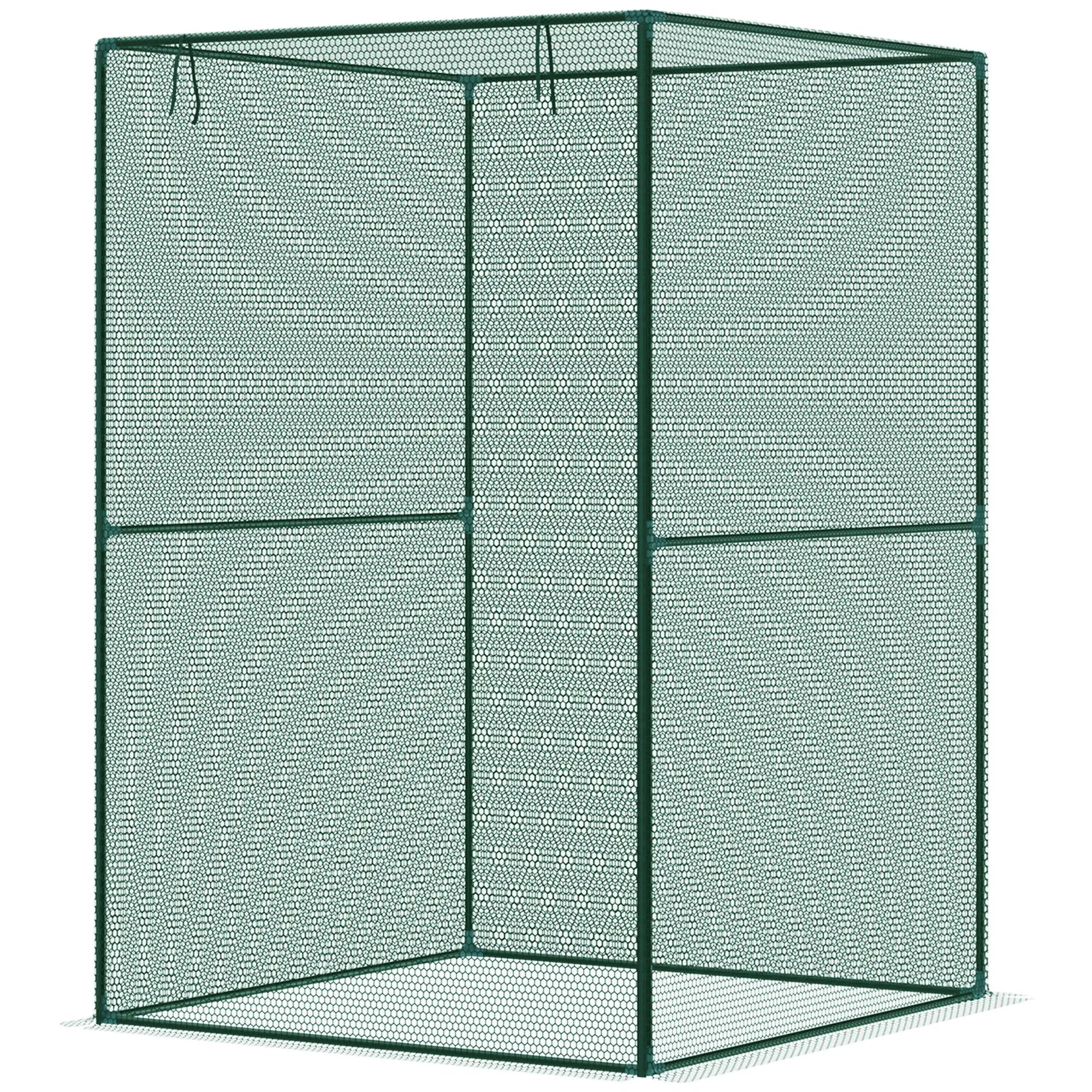 4' x 4' Walk-In Greenhouse, Roll-Up Zipper Door, Dark Green