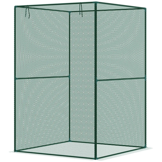 4' x 4' Walk-In Greenhouse, Roll-Up Zipper Door, Dark Green