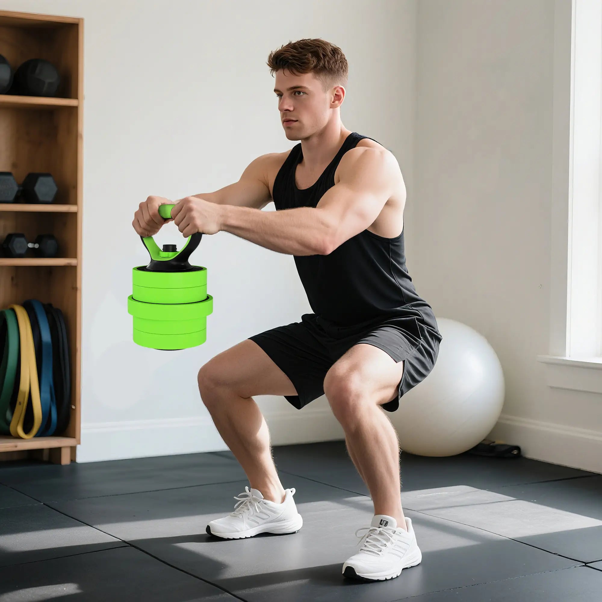 44lbs Adjustable Weight Dumbbell Set, Barbell, Kettlebell, Push Up Stand, Green Dumbbells & Barbells at Gallery Canada