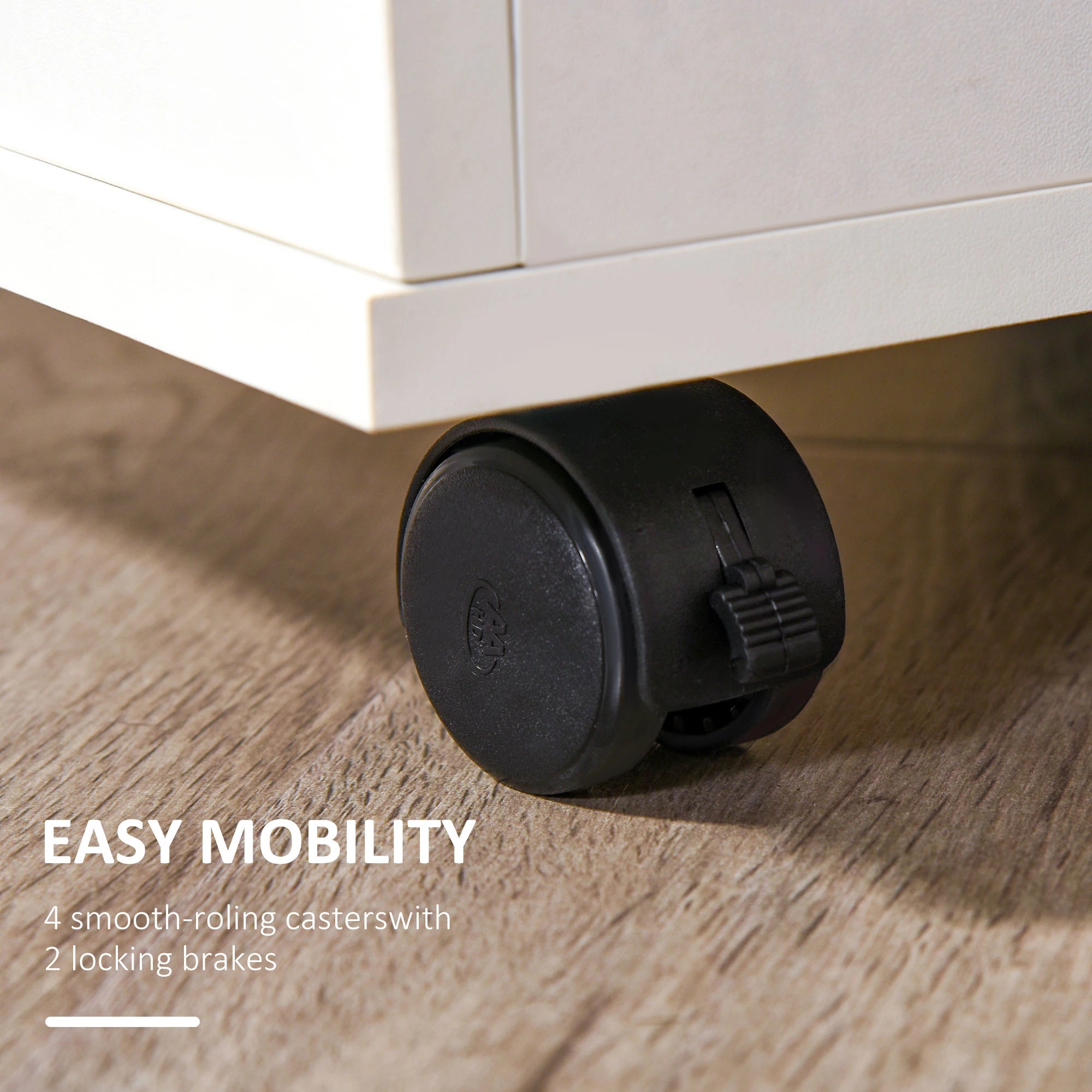 Mobile 3 Drawer File Cabinet with Wheels, Lock, Keys, White Office Cabinets & Cupboards at Gallery Canada