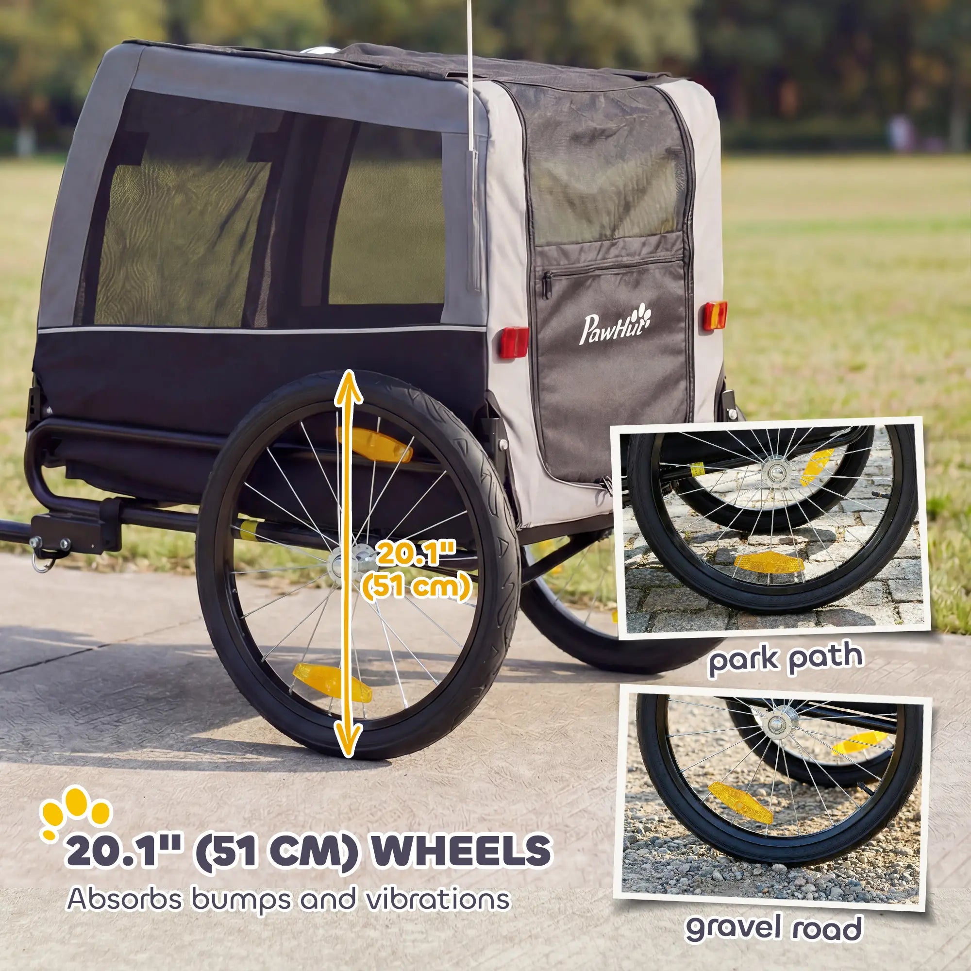 Dog Bike Trailer, Pet Cart Carrier, Large Wheels, 2 Doors Dog Bike Trailers & Strollers at Gallery Canada