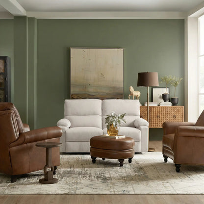 2 Seater Reclining Chair, Loveseat with Footrest, Cream White Sofas & Reclining Chairs at Gallery Canada