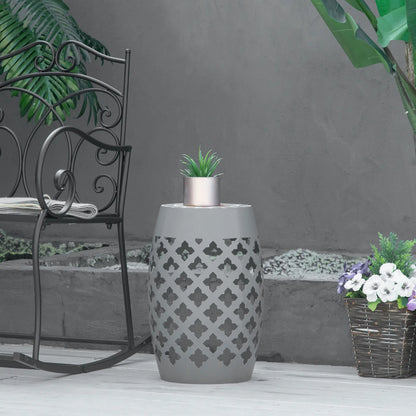 Ceramic Garden Stool, 12" Drum Side Table, Grey Patio Chairs at Gallery Canada