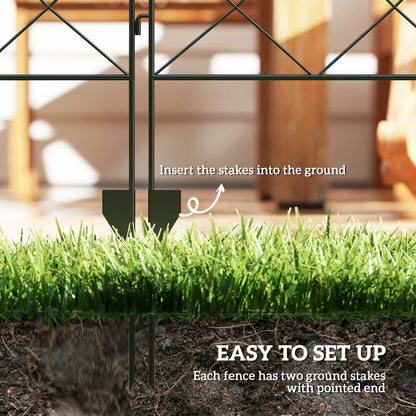 4 Pack Garden Fencing, Decorative Fence Panels, Animal Barrier, Flower Edging, Circle, Black Garden Fences at Gallery Canada
