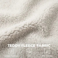 Chaise de bureau en molleton Teddy, fauteuil de direction, blanc crème, blanc crème
