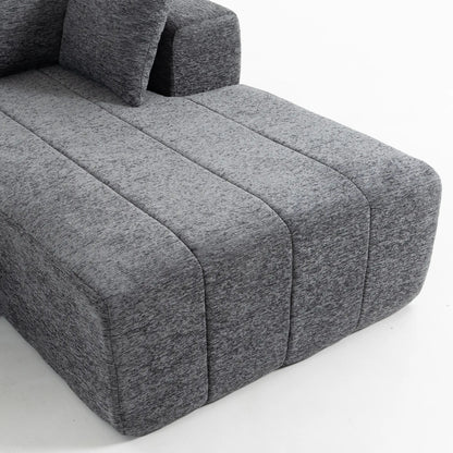 101 Modular Sectional Sofa With Chaise, Cloud Couch, Grey
