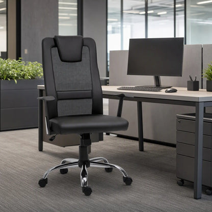 Ergonomic Office Chair, Thick Padded Headrest, Mesh Desk Chair, Tilt Function, Armrest, Black Task Chairs at Gallery Canada