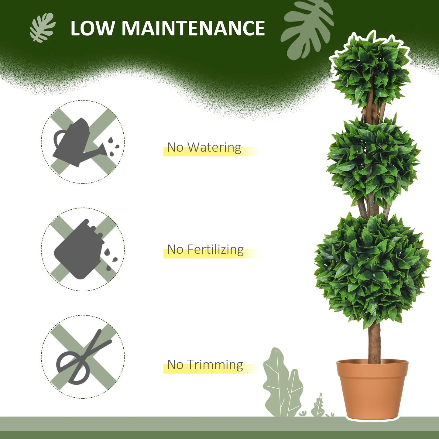 2 Pack 35.5" Artificial Boxwood Topiary Ball Trees, Indoor Outdoor, Green Artificial Trees at Gallery Canada