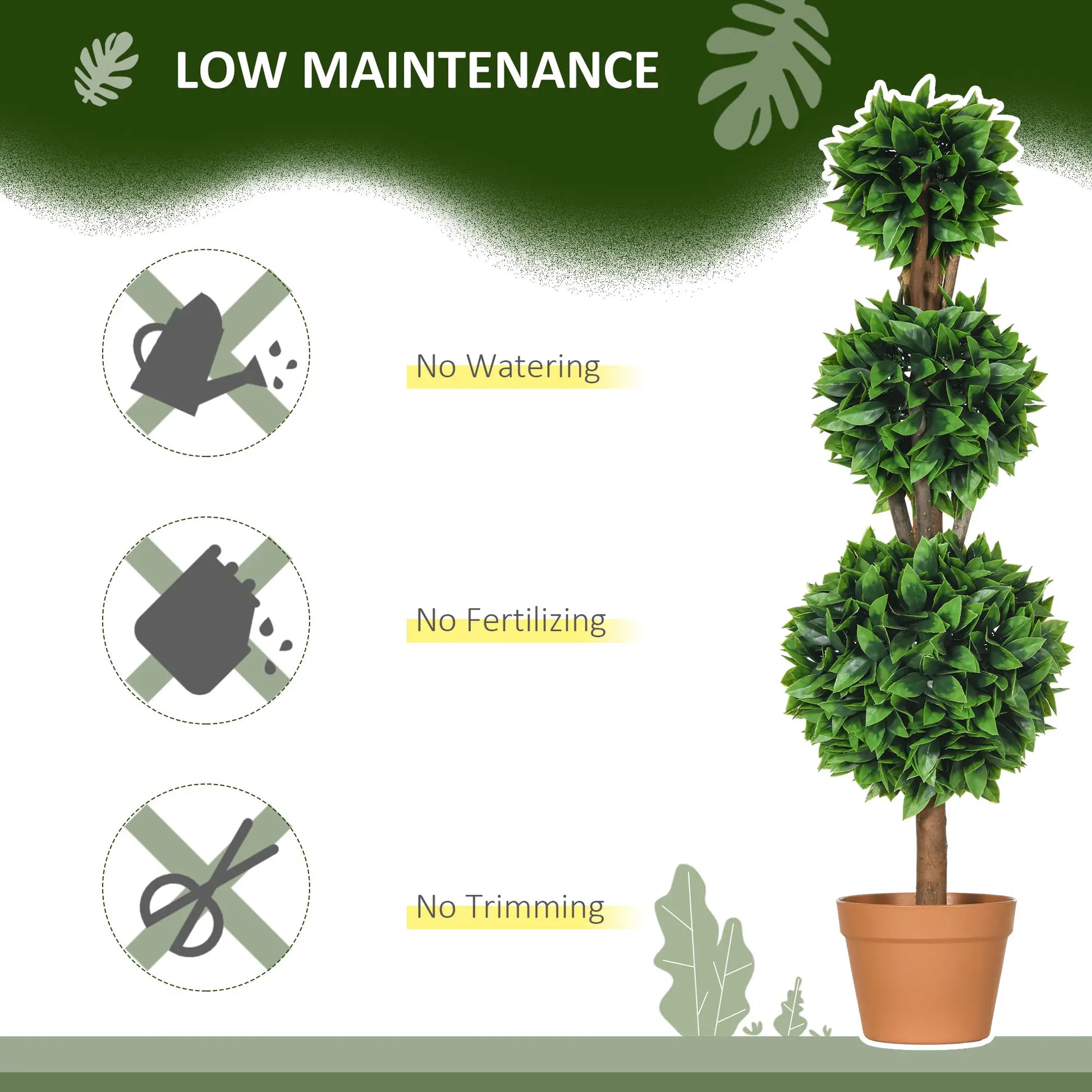 2 Pack 35.5" Artificial Boxwood Topiary Ball Trees, Indoor Outdoor, Green Artificial Trees at Gallery Canada