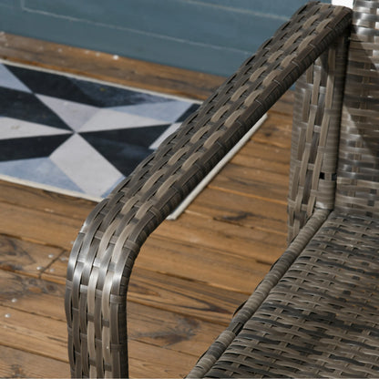 3-Piece Wicker Patio Set, Rattan Bistro with Storage Table, Thickened Cushions, Blue Bistro Sets at Gallery Canada