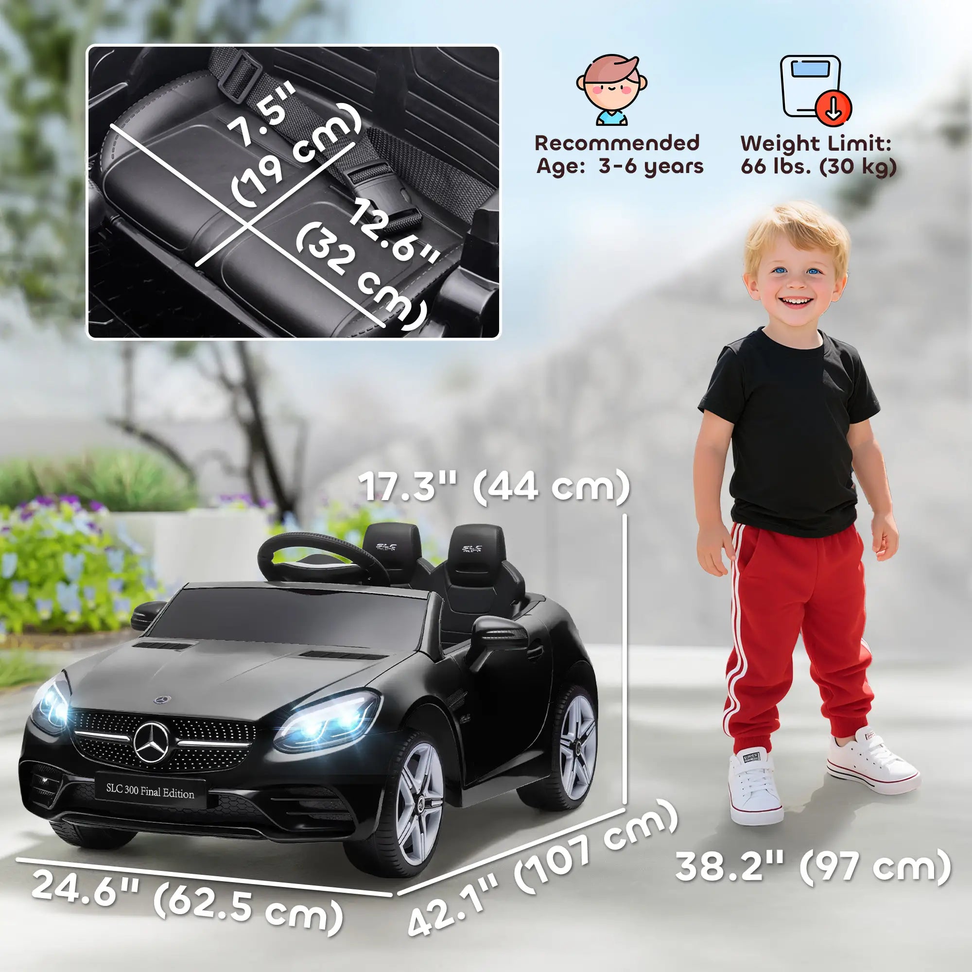 12V Ride On Car, Parent Remote Control, Two Motors, Music, Lights, Suspension Wheels, Black Electric Toy Cars at Gallery Canada
